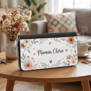 Porte feuille femme simili cuir (fermeture éclair)